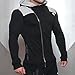 EU Men's Fitness Gym Workout Active Muscle Bodybuilding Zip Jackets Hoodie Black Grey Medium