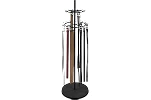 awolsrgiop Floor Standing Belt Display, Tie Rack Floor Mounted Belt Hanger Belt Display Shelf Purse Hanger Stand Scarf Stand Adjustable Feet for Home, Boutiques, Clothing Stores, Retail Stores (Black)