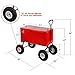 Clevr 80 Quart Wagon Cooler Rolling Party Ice Chest, Red, w/Long Handle and 10