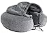 Luxury Memory Foam Neck Travel Pillow with Hoodie. Stylish Carry Bag. Premium Velvet. Washable Zippered Cover. Scientifically Proven U Shaped Neck Pillow. Business Traveler Gifts. (Gray)