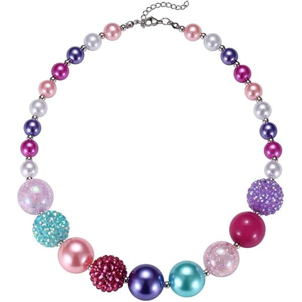Rainbow Sparkles Chunky Bubblegum Necklace And Bracelet