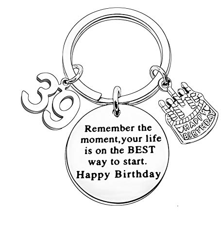 MADHAHEFU Birthday Gifts Live Laugh Love Birthday Keychains for Women Girls Inspirational Gifts for Friends Female (39th Birthday-Your life is on the best way)