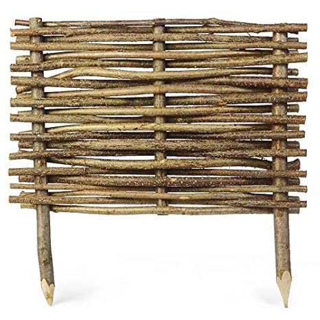 Weidenprofi Robuste Beeteinfassung aus Haselnuss 100% natürlich (60 x 40 cm)