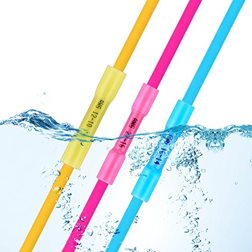 image for Haisstronica 200PCS Blue Heat Shrink Butt Connectors 16-14 Gauge-Insul