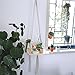Supla 2 Pcs Wood Hanging Swing Rope Floating Shelves Macrame Shelf Hanging Planter Hanging Wooden Shelves for Plants for wall 45