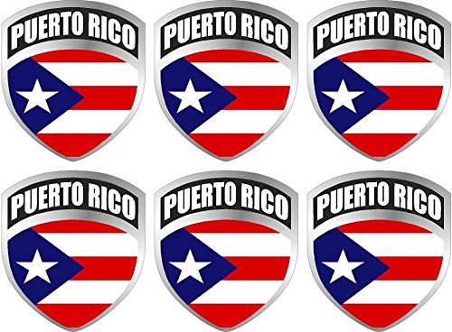 LPF USA 6-2" Puerto Rico Rican PR Flag Shield Decal Badge Vinyl Hard hat Sticker