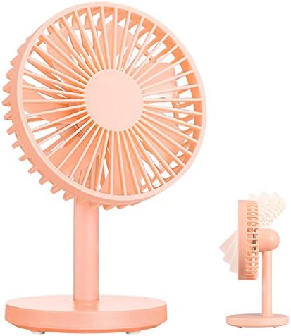 OURRY Desk FAN, Small Mini USB Table Desk Desktop Personal Fan, Quite Operation, 3 Speeds, High Compatibility, Cooling for Home, Office (Pink)