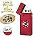 Novelty Wares™ - USB Flameless Plasma Dual Arc Rechargeable Windproof Cigarette Lighter with Charging Cable and Gift Box (Matte Red)
