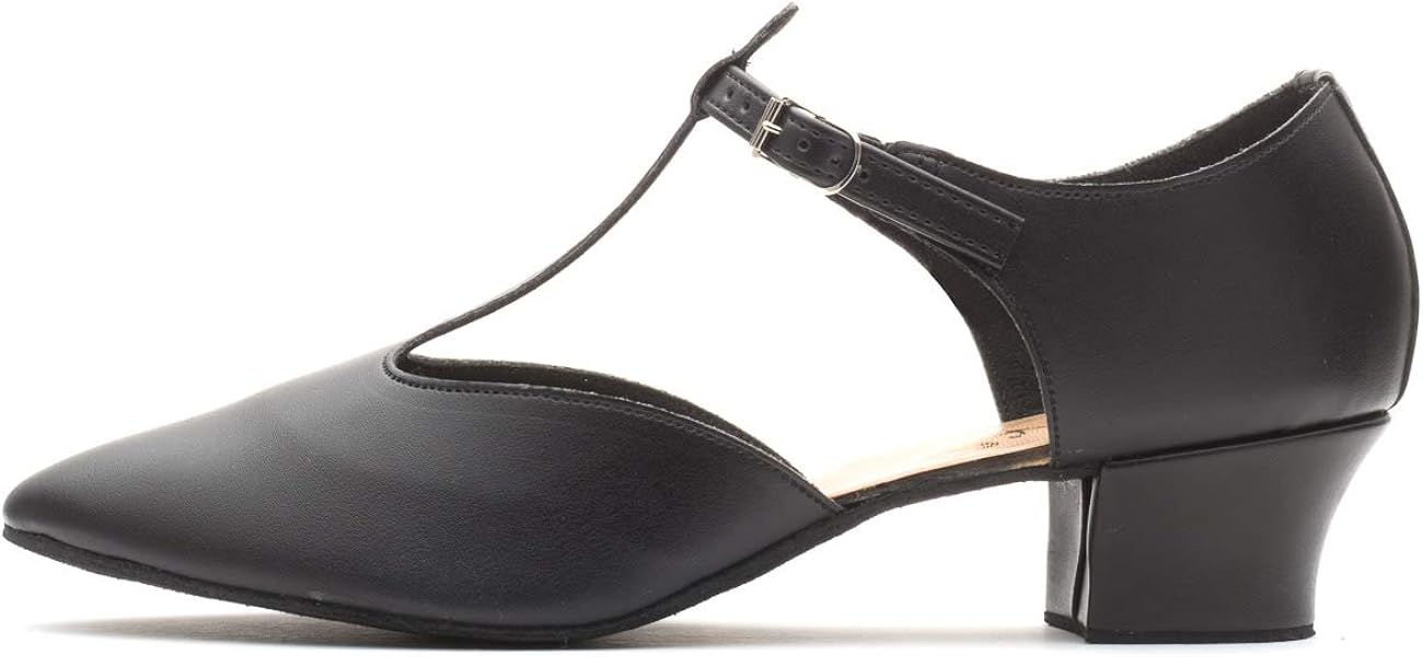 Katz Dancewear Ladies Girls Black PU Cuban Heel Dance Greek Sandal