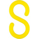 Mr. Chain S-Hook, 2 in Length, Yellow, Pack of 25 (50302-25) | UV-protected construction for hanging barrier chain and signs indoors or outdoors; made in USA