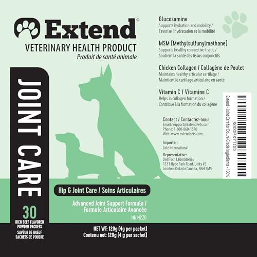 Extend Joint Care Natural Glucosamine with MSM for Dogs, 2 Box