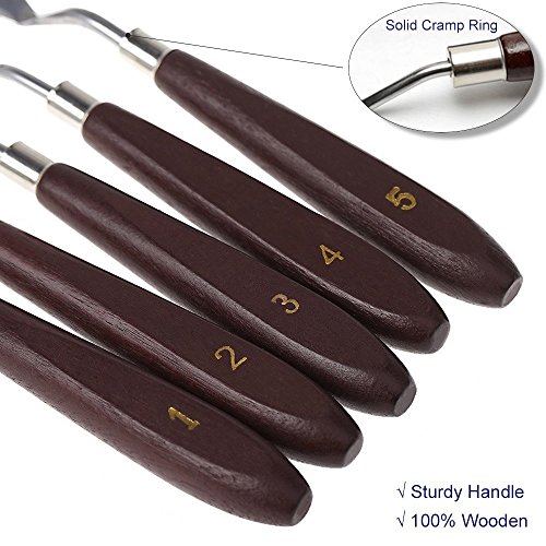 Palette Knife Painting Stainless Steel Spatula Palette Knife Oil Paint Metal Knives Wood Handle. - Thumbnail 3