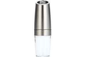 Electric Pepper Grinder Gravity Sensor Automatic Pepper Mill with Adjustable Coarseness, Led Blue Light, Battery Operated(Bat