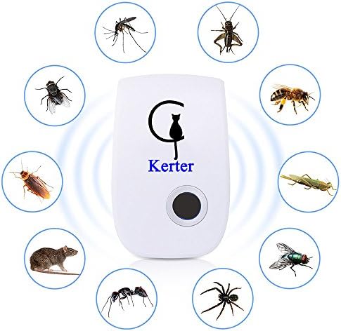 Kerter Ultrasonic Mosquito Pest Repellent- [2018 UPGRADED]. Repels Ants, Roaches, Fleas, Rats, Bugs, Fruit Fly, Cockroaches and More，No More Insect Sprayers &amp; Mouse Trap (1pcs)