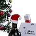 ONEYIM 10pcs Mini Santa Hat Wine Bottles Cover Home Christmas Decor