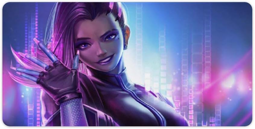 Overwatch Large Extended Gaming Mouse pad Sombra Overwatch, Large Desk Mat,Waterproof Anti-Dirty No-Slip Stitched Edges Mousepads for Computer 12x24inch