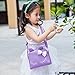 Pinky Family Cute Cat Ear Kids Handbags PU Leather Crossbody Bags and Backpacks (purple)