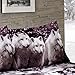 BEDnLINENS HIG 3D Bed Sheet Set -4 Piece 3D White Mountain Wolves Printed Sheet Set Queen Size (Y08)