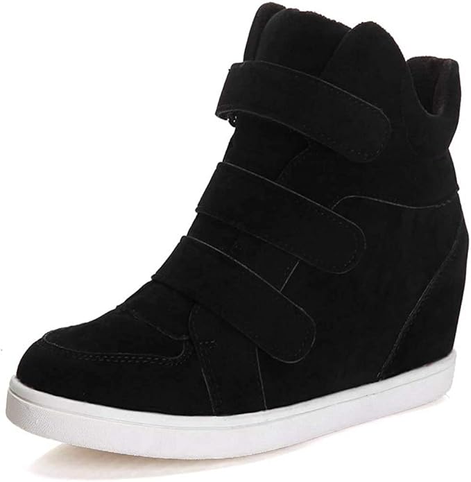OOLG Womens Hidden Heel Platform Wedge Sneakers High Top