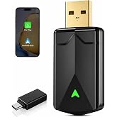 ZOUHOE Wireless CarPlay Adapter&ndash; Android Auto Wireless Adapter, 5.8GHz Wi-Fi Plug &amp; Play,Mini and Stable iOS 10+/Android 10+, Fast Auto-Connect for Cars 2016+ (1Pcs)