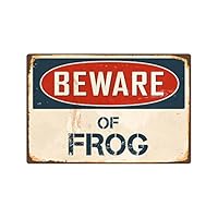 StickerPirate Beware of Frog 1 8" x 12" Vintage Aluminum Retro Metal Sign VS177