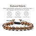 M MOOHAM Gemstone Bead Bracelets, 8mm Natural Stone Beads Bracelet, Men Women Stress Relief Yoga Beads Adjustable Semi-Precious Gemstone Bracelet Bangle