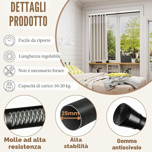 Shower Curtain Pole Without Drilling Extendable No Drilling White Extendable Curtain Rod for Windows Bathroom Black 83-160 cm