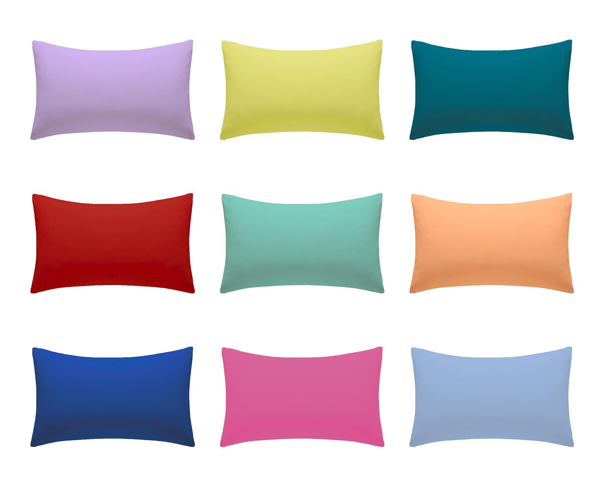 Polycotton Pillowcases 2 Pack 50x75cm [23 Colors] Plain Dyed Housewife Pillow Cases Pair with Envelop Enclosure Poly Cotton Fabric (Plum) — image 1