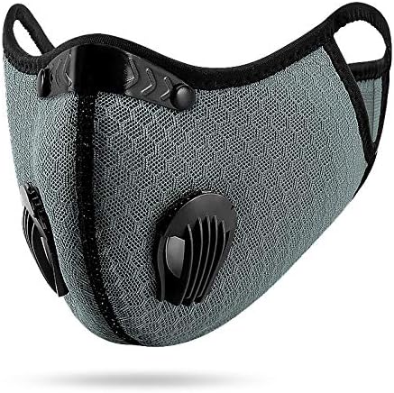 Space traveler Dustproof Mask With Filters,Activated Carbon Face Cover Anti-Pollution Breathable Masks Sports Windproof Filters Cycling Motorcycle Woodworking Mowing Lawn Running (Grey+3Filters)