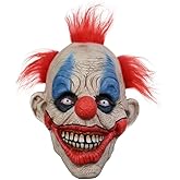 CeFurisy Clown Mask Latex Evil Horror Face Costume Halloween Creepy Clown Face Cover Cosplay Dress Up Props Bar Decors