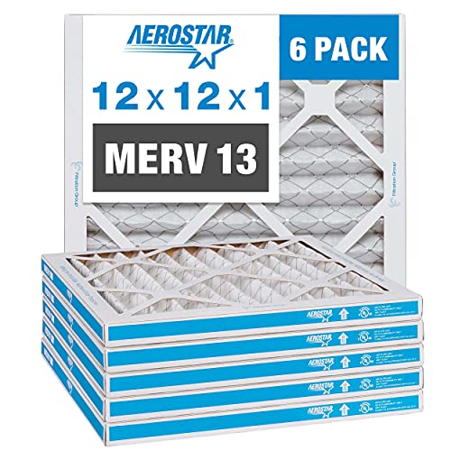 Aerostar 12x12x1 MERV 13 Pleated Air Filter, AC