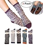 5 Pack Women Mid Calf Slouch Boot Crew Socks Cotton Thermal Grip Comfy Cable