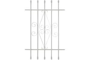 HOUSAGIES Grisham Spear Point Heavy-Duty Window Bars (White, 24"X36") Window Safety Guards for Childen, Outdoor Prevent Burglary Window Security Bars