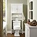 Crosley Furniture Lydia Over The Toilet Storage Cabinet and Bathroom Organizer with Hooks and Shelves, White