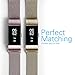Tecson Magnetic Bands Compatible Fitbit Charge 2 (Pack of 2), Stainless Steel Metal Milanese Replacement Strap with Magnet Lock for Fitbit Charge 2, Champagne Gold and Rose Pink