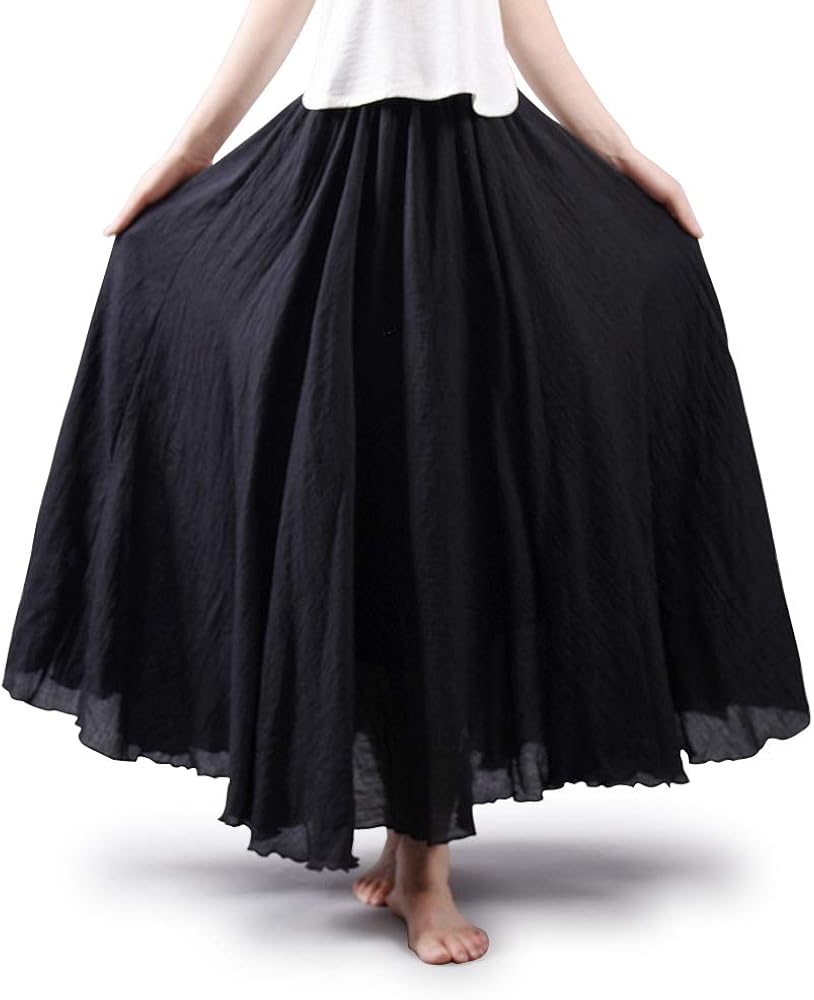OCHENTA Women's Light Bohemian Flowy Full Circle Long Maxi Skirt at  Women’s Clothing store