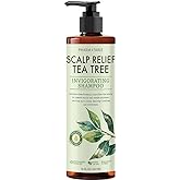 PHARM TO TABLE Tea Tree Shampoo For Men and Women, Deep Cleansing Sulfate-Free Formula - Relief for Dry Itchy Scalp - Infused with Tea Tree oil, Mint, Biotin and Vitamin E, 16.2oz