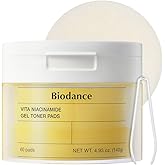 Biodance Vita Niacinamide Gel Toner Pads, Dark Spot Corrector, Evening Skin Tone, Gentle Exfoliating Toner Pads with Vitamin C, Korean Skin Care, Valentines Day Gifts for Herㅣ4.93 fl.oz.(140g)*60Pads