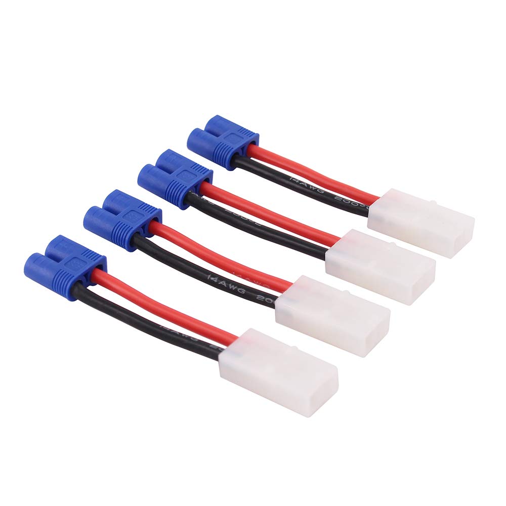OliRC 4pcs compatible with Tamiya Female to EC3 Style Male Connector Adapter - 14awg 2in Wire(C24-4)