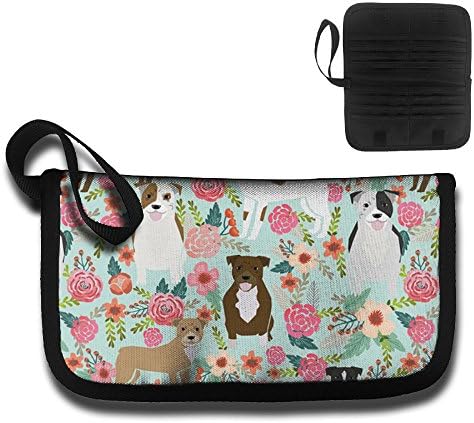 Pitbull Terriers Cute Dogs Wallets Travel Bag Portable Bag Canvas Zipper Clutch Purse Credit Card To Organize Your Cash,Bank Card,and Phone With Removable Wristlet Strap