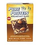 Pure Protein Breakfast Bar, Dark Chocolate Almond Oatmeal, 4 Count Multipack, Gluten Free Soft and Chewy Cereal Bar with Oats, Quinoa, & Chia Seeds, Excellent Source of Fiber and Protein