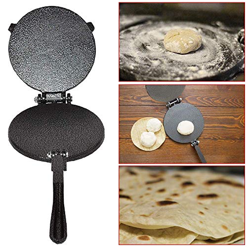 ACLUXS Cast Iron Tortilla Press - Flour Corn Flatbread Pita Press Maker - 8 Inch - Black - Thumbnail 3