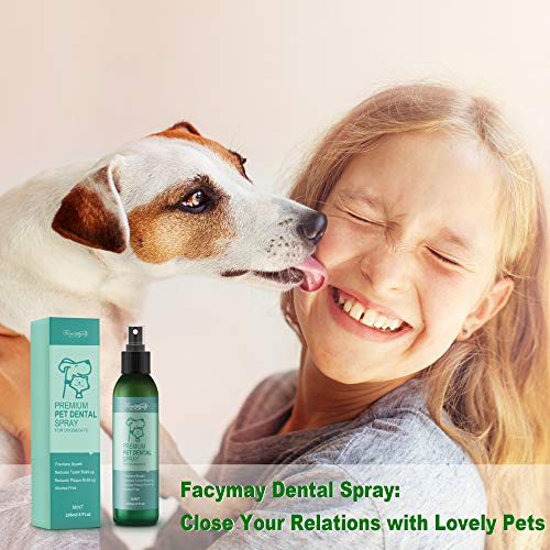 Fancymay Premium Pet Dental Spray (Large - 8Oz) for Dogs and Cats, Eliminate Bad Dog Breath and Bad Cat Breath, Fights Pet Tartar Build Up, Dog Dental Care To Refresh Breath