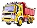 WolVol Friction Powered Dump Truck Toy - Premium Quality Plastic Heavy Equipment Vehicle Toy Battery Operated with Lights & Sounds - Fun Gift for All Occasions for Kids Boys Girls
