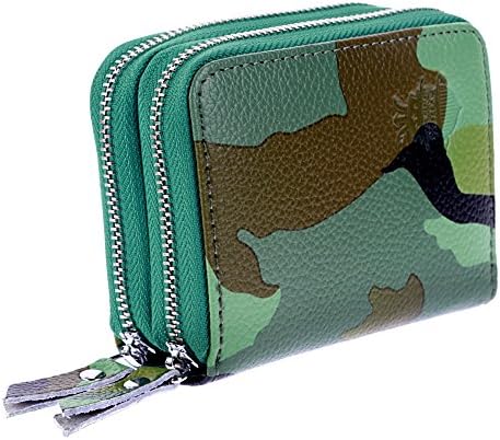 Women’s Premium Faux Leather RFID Secure Spacious Cute Zipper Card Wallet Small Purse
