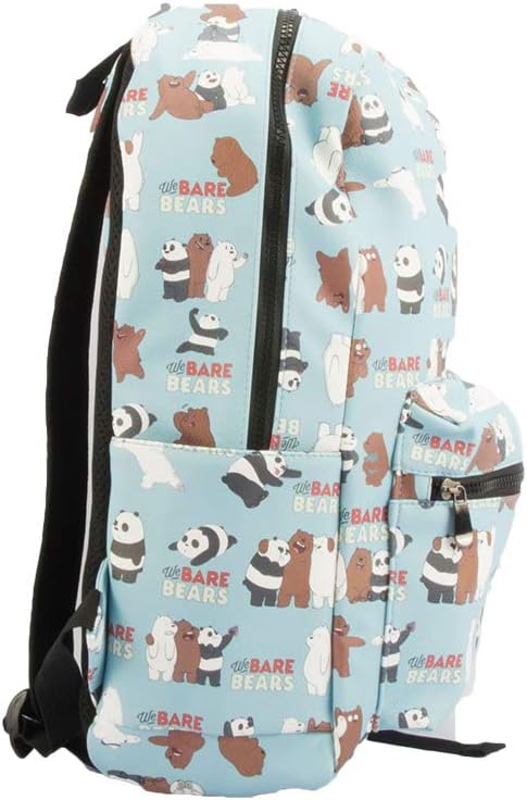 We Bare Bears Lightweight Backpack Printed School Backpack Unisex Casual PU Leather Backpack
