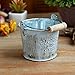 Oldeagle Vintage Metal Iron Keg Flower Pot Hanging Balcony Garden Plant Planter Decor Pot (A)