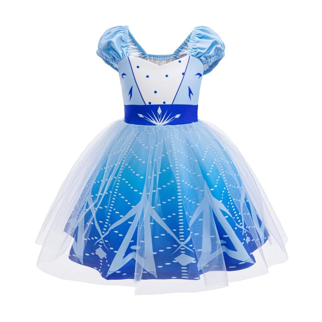 Lito Angels Princess Tulle Dress for Little Girls Kids Fancy Dress Up World Book Day Halloween Christmas Birthday, Age 6-12 Months Blue
