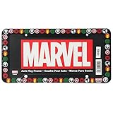 The Punisher Spider-Man Captain America Iron Man and The Incredible Hulk Logos Marvel Comics Auto Car Truck SUV Vehicle Universal-fit License Plate Frame - Plastic - SINGLE