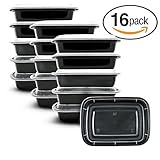 Meal Prep Containers[16 Pack] Meal Prep Bowls Food Containers Bento Box Lunch Box BPA Free,Food Prep,Portion Control,Reusable, Washable Microwave Safe (28oz)